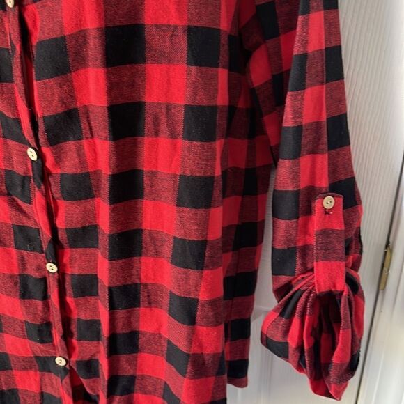 Plaid cuffed sleeves button down shirt - Picture 2 of 3